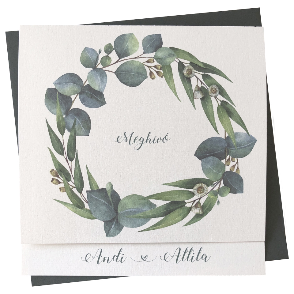 Eucalyptus Wreath 150 esküvői meghívó
